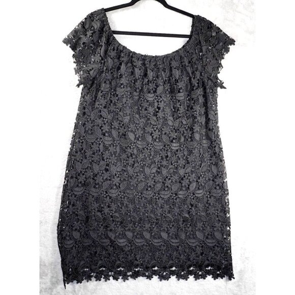 Lauren Ralph Lauren Black Lace Overlay Dress – Size 14 - Picture 2 of 10